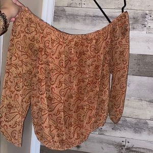 Crop long sleeve blouse